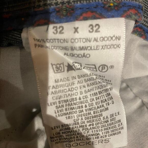 Dockers Size 32x32 Plaid pants Black White Business Casual Work Professional - Picture 4 of 4